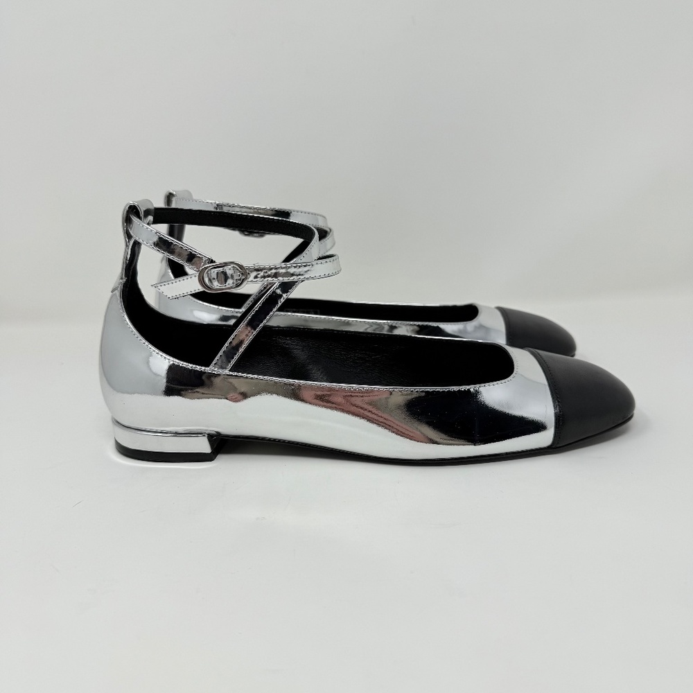 New Stuart Weitzman Eden Cross Strap Ballet Flat Sz 7 - Picture 3 of 12